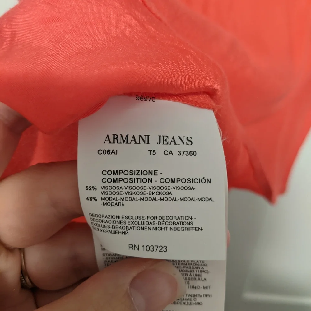 Armani Jeans Top Coral Colour Size 10 - Picture 8 of 8